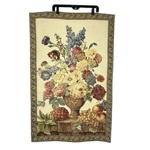 Mille Fleur Pensee Italian Wall Tapestry Hand Woven On Jacquard Loom Belgium